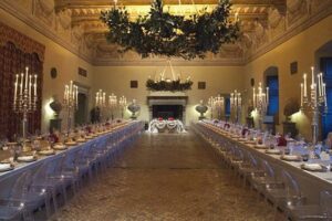dining room at Italian wedding castle