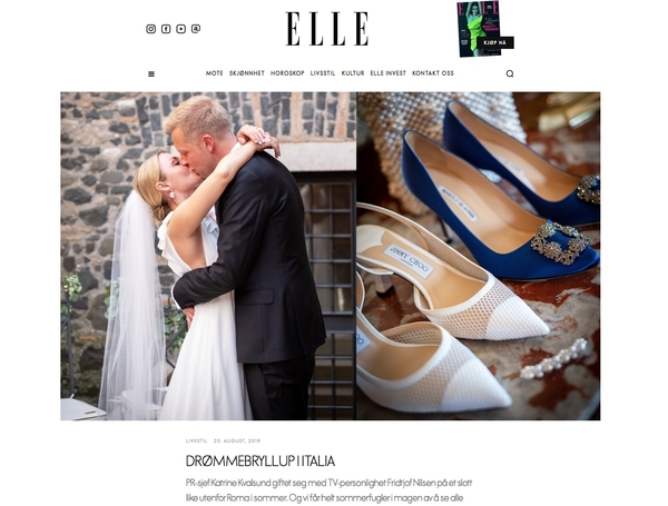 Elle magazine article featuring Norwegian celebrity couple