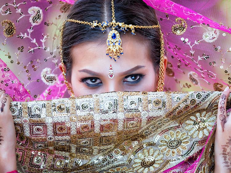 Indian bride at her Indian wedding in Italy