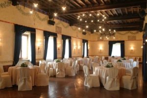 elegant dining room at Roman castle