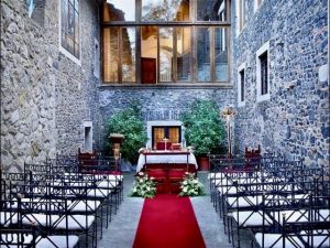 catholic wedding ceremony at Roman castle