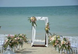 wedding ceremony on a sandy beach