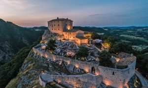 Castle wedding venue on a hill in Italy