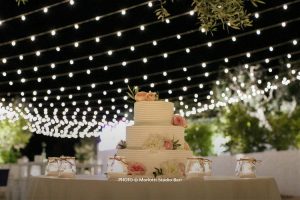 wedding cake at wedding in Italy