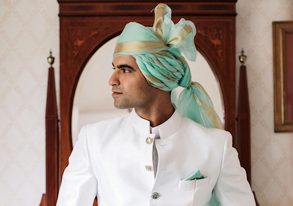 Indian groom at Indian wedding in Italy