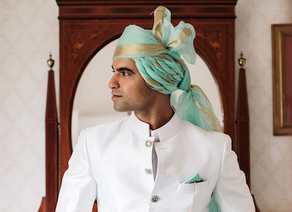 Indian groom at Indian wedding in Italy