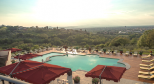 Views over Florence from  5 star wedding venue pool.