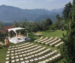 Sikh wedding ceremony set up with a fabulous mountain view.