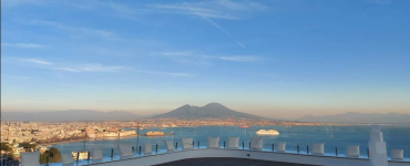 View of Vesuvius from wedding venue in Naples.
